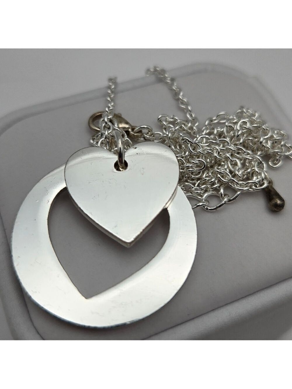✨2/$10✨ Silver Shape of My Heart Cutout Gift Pendant 20''